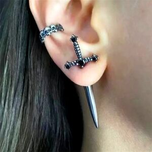 Gothic Punk Sword Earrings / Various Colors